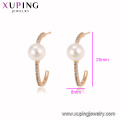 94941 New fashion 18K gold color pearl hoop earring noble stylish jewelry for ladies